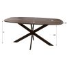 Table ovale MAXIME BRUN 180 cm en acacia massif brun chaud
