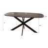 Table ovale MAXIME BRUN 150 cm en acacia massif brun chaud