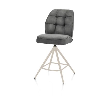 Bell, chaise de bar - piétement creme - pivotante - confort ressorts - calabria