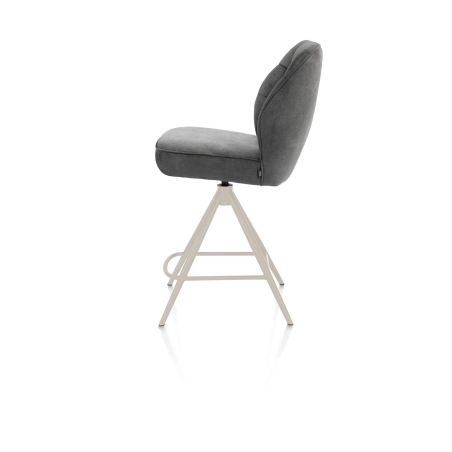 Bell, chaise de bar - piétement creme - pivotante - confort ressorts - calabria