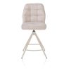 Bell, chaise de bar - piétement creme - pivotante - confort ressorts - calabria