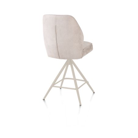 Bell, chaise de bar - piétement creme - pivotante - confort ressorts - calabria