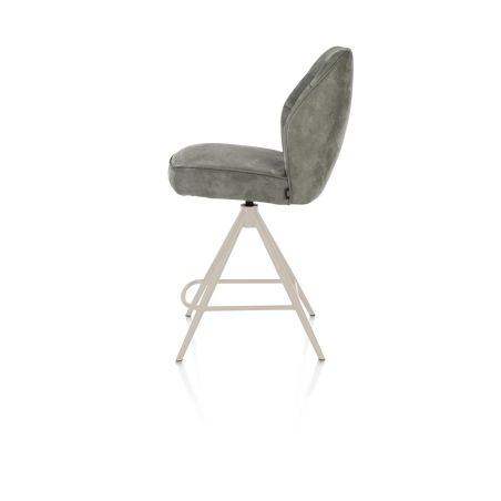 Bell, chaise de bar - piétement creme - pivotante - confort ressorts - calabria