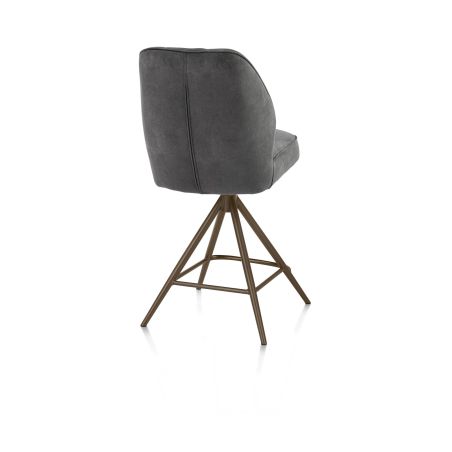 Bell, chaise de bar - piétement steelbrown - pivotante - confort ressorts - calabria