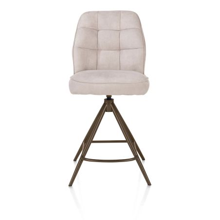 Bell, chaise de bar - piétement steelbrown - pivotante - confort ressorts - calabria