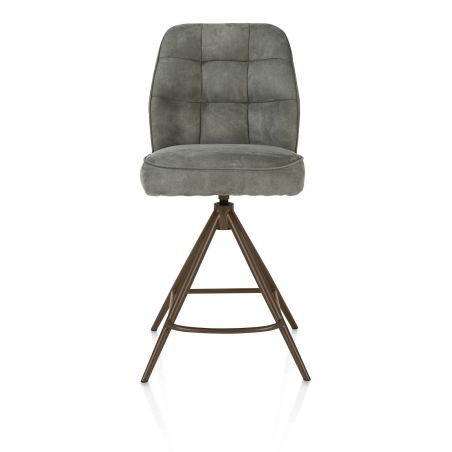 Bell, chaise de bar - piétement steelbrown - pivotante - confort ressorts - calabria