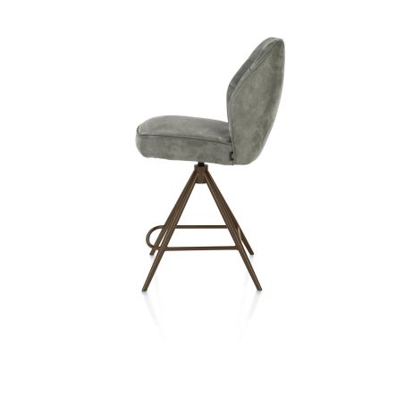 Bell, chaise de bar - piétement steelbrown - pivotante - confort ressorts - calabria
