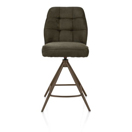 Bell, chaise de bar - piétement steelbrown - pivotante - confort ressorts - calabria
