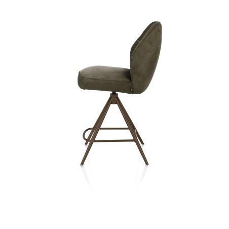 Bell, chaise de bar - piétement steelbrown - pivotante - confort ressorts - calabria