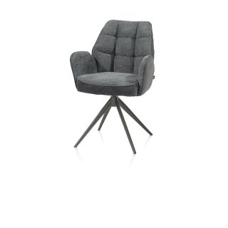 Bell, chaise à accoudoirs - piétement graphite - pivotante - relax - confort ressorts - combi Calabria/Vada