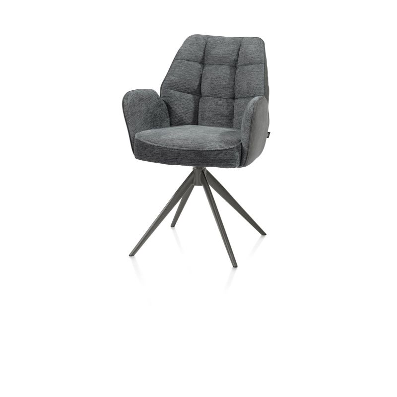 Bell, chaise à accoudoirs - piétement graphite - pivotante - relax - confort ressorts - combi Calabria/Vada