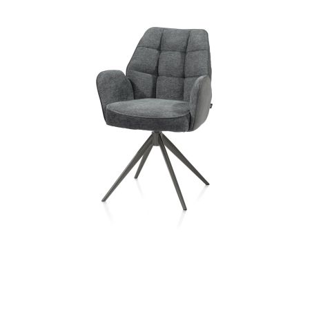 Bell, chaise à accoudoirs - piétement graphite - pivotante - relax - confort ressorts - combi Calabria/Vada