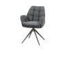Bell, chaise à accoudoirs - piétement graphite - pivotante - relax - confort ressorts - combi Calabria/Vada