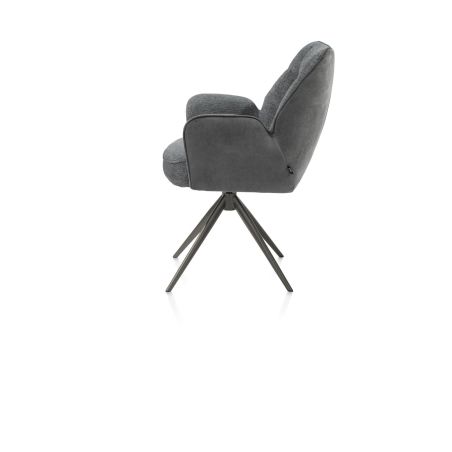 Bell, chaise à accoudoirs - piétement graphite - pivotante - relax - confort ressorts - combi Calabria/Vada