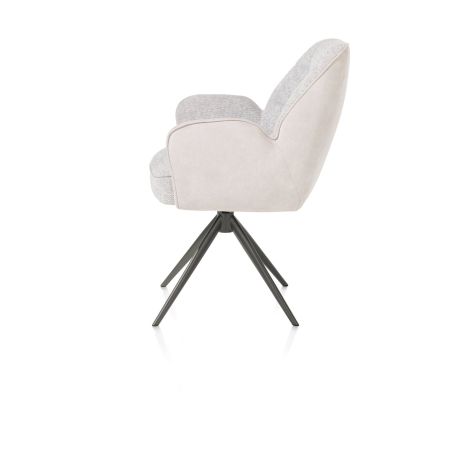 Bell, chaise à accoudoirs - piétement graphite - pivotante - relax - confort ressorts - combi Calabria/Vada