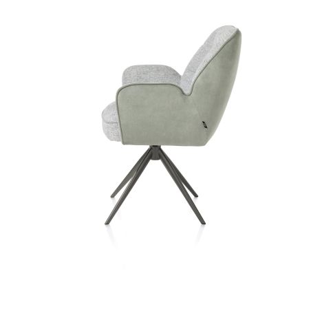 Bell, chaise à accoudoirs - piétement graphite - pivotante - relax - confort ressorts - combi Calabria/Vada