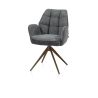 Bell, chaise à accoudoirs - piétement steelbrown - pivotante - relax - confort ressorts - combi Calabria/Vada