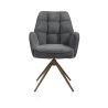 Bell, chaise à accoudoirs - piétement steelbrown - pivotante - relax - confort ressorts - combi Calabria/Vada