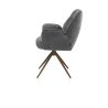 Bell, chaise à accoudoirs - piétement steelbrown - pivotante - relax - confort ressorts - combi Calabria/Vada