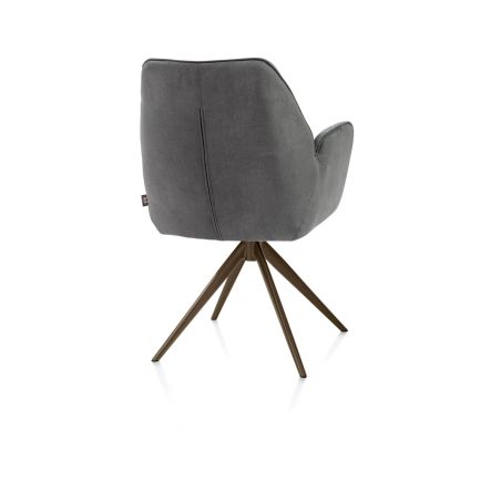 Bell, chaise à accoudoirs - piétement steelbrown - pivotante - relax - confort ressorts - combi Calabria/Vada