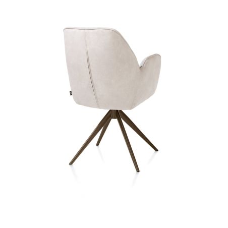 Bell, chaise à accoudoirs - piétement steelbrown - pivotante - relax - confort ressorts - combi Calabria/Vada