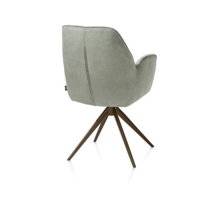 Bell, chaise à accoudoirs - piétement steelbrown - pivotante - relax - confort ressorts - combi Calabria/Vada
