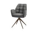 Bell, chaise à accoudoirs - piétement steelbrown - pivotante - relax - confort ressorts - tissu Calabria