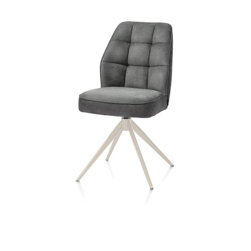 Bell, chaise - piétement crème - pivotante - relax - confort ressorts - tissu Calabria