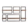 Set de 5 étagères murales TALOS en bois d'acacia brun et métal