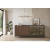 Buffet 205 cm DENZEL avec 4 portes en décor lave et chêne mercure