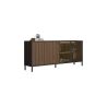 Buffet 205 cm DENZEL avec 4 portes en décor lave et chêne mercure