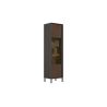 Vitrine 54 cm DENZEL avec 1 porte vitrée en bois cannelé éclairage LED inclus