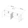 Buffet 205 cm DENZEL avec 2 portes pleines et 2 portes vitrées avec éclairage LED inclus