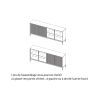 Buffet 205 cm DENZEL avec 2 portes pleines et 2 portes vitrées avec éclairage LED inclus