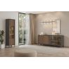 Buffet 205 cm DENZEL avec 2 portes pleines et 2 portes vitrées avec éclairage LED inclus