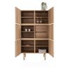 Armoire AZULO 100 cm 6 portes (+ 2 tiroirs a l'interieur) en placage chêne couleur sable naturel - Henders and Hazel