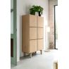 Armoire AZULO 100 cm 6 portes (+ 2 tiroirs a l'interieur) en placage chêne couleur sable naturel - Henders and Hazel