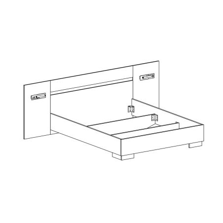 Litadulte 160 cm DANIEL en décor chêne cuivre avec éclairage LED inclus