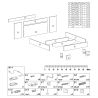 Litadulte 160 cm DANIEL en décor chêne cuivre avec éclairage LED inclus