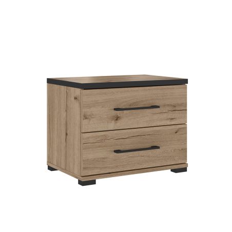 Chevet DANIEL en decor chene cuivre avec 2 tiroirs