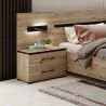 Chevet DANIEL en decor chene cuivre avec 2 tiroirs