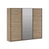 Armoire 244 cm DANIEL avec 3 portes coulissantes en décor chêne cuivre