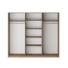 Chambre adulte DANIEL avec armoire 3 portes couissantes en décor chêne cuivre