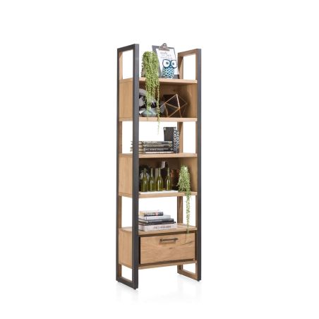 Metalo, bibliotheque 1-tiroir + 5-niches - 65 cm - Henders&Hazel