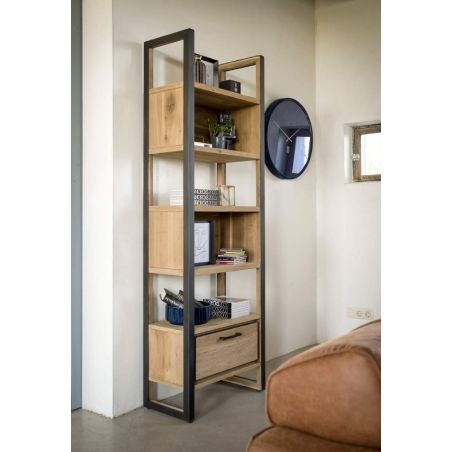 Metalo, bibliotheque 1-tiroir + 5-niches - 65 cm - Henders&Hazel