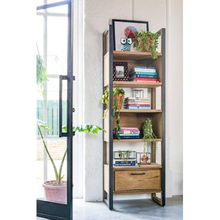 Metalo, bibliotheque 1-tiroir + 5-niches - 65 cm - Henders&Hazel