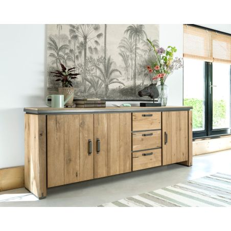 Buffet Farmland 2-portes + 2-tiroirs + 1-niche - 180 cm (+ LED) - Henders&Hazel