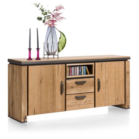 Buffet Farmland 2-portes + 2-tiroirs + 1-niche - 180 cm (+ LED) - Henders&Hazel