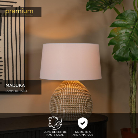 Lucide MADUKA - Lampe de table - Ø 45 cm - 1xE27 - Naturel - Premium