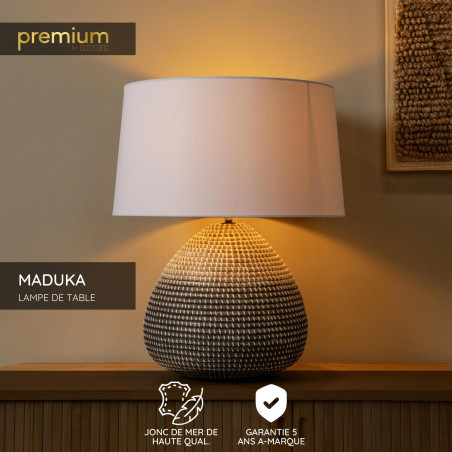Lucide MADUKA - Lampe de table - Ø 45 cm - 1xE27 - Naturel - Premium